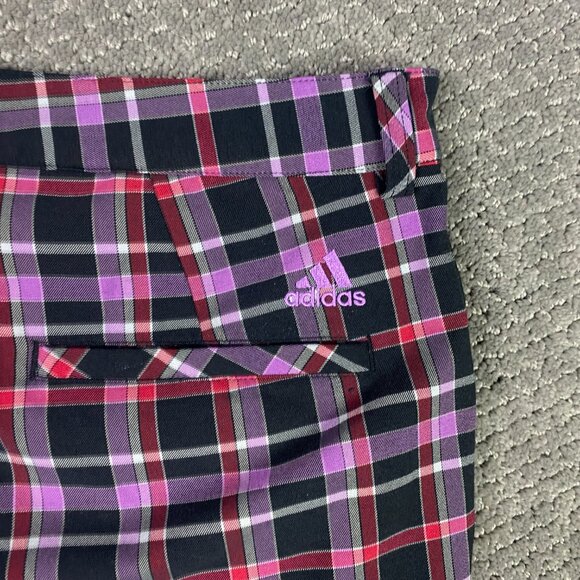 Adidas Shorts Men's 34 Purple Pink Golf Flat Front Plaid Check - Picture 4 of 13